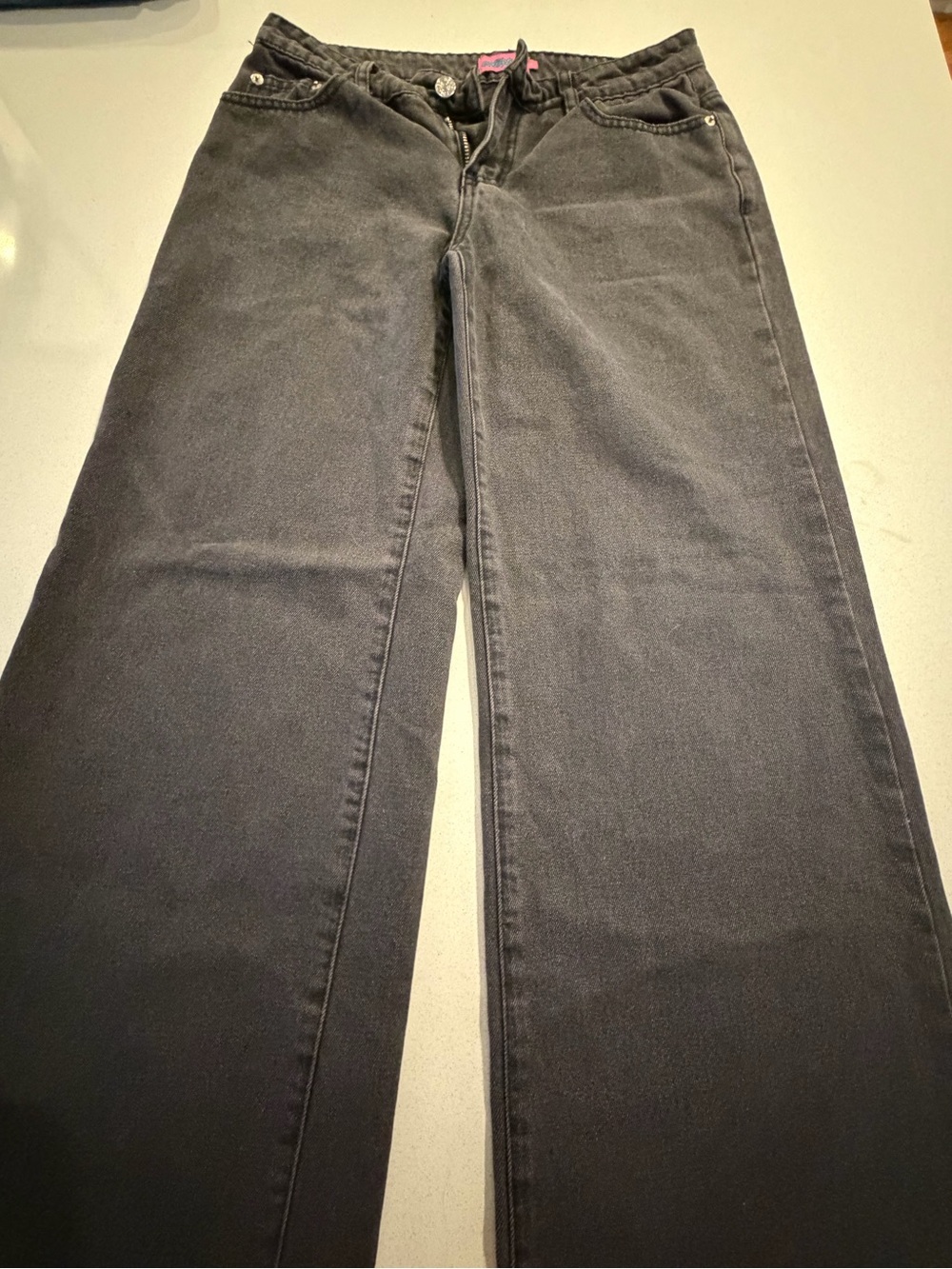Edikted Wide Leg Black Jeans